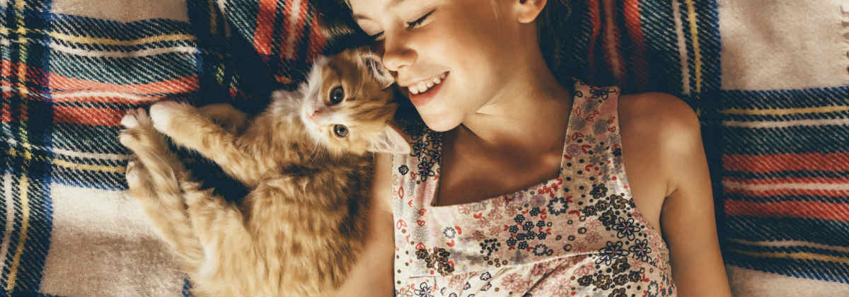 Kitten with kid