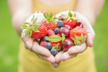 fruits in hands