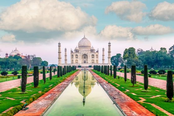 The Taj Mahal is a mausoleum located in Agra, India. It is one of the most recognizable structures in the world. Taj Mahal is regarded as one of the eight wonders of the world.