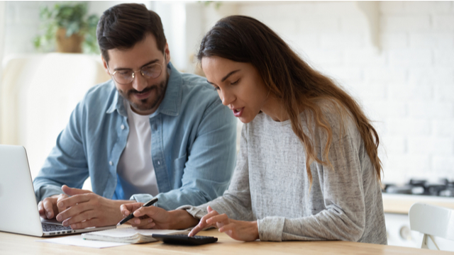 Couple doing a budget