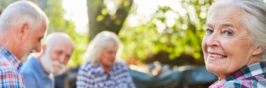 Four pensioners enjoying life