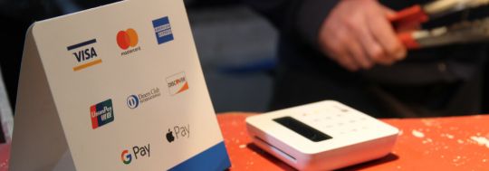 Types of credit cards and payment services on a card