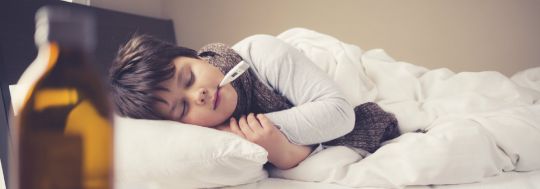 sick boy sleeping