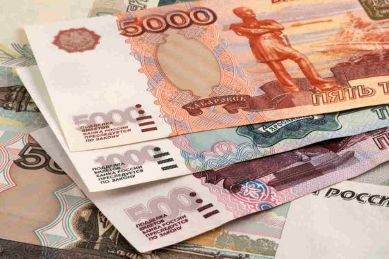 The Russian ruble 