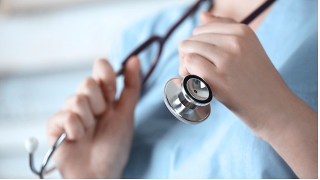 Phonendoscope in doctor's hand