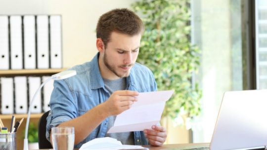 man at desk
