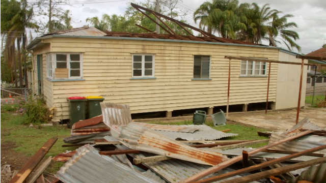 storm damage roof of home