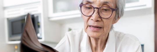 A retiree looking worried