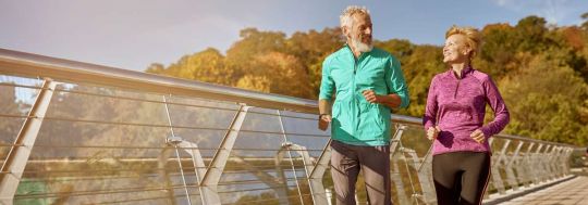Retired couple running