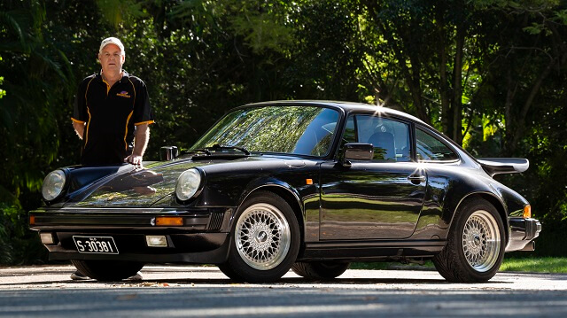 Roadrunner Car Club President Graeme Block with his 1988 Porsche 911 Carrera