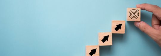 Blocks with arrows going up concept image