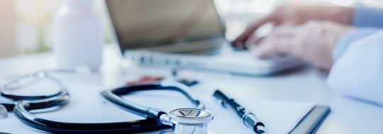 doctor using computer