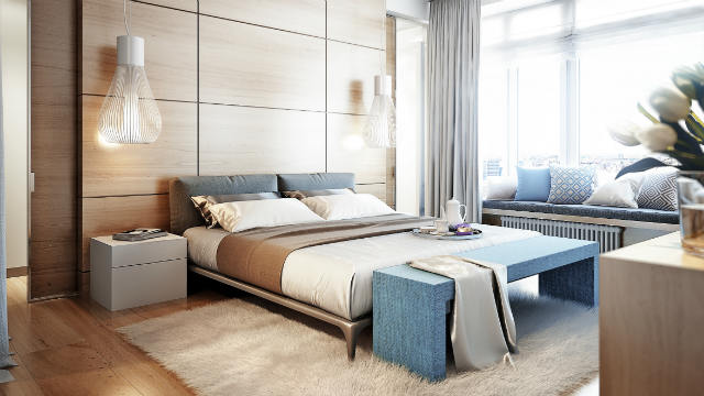 A soft rug in a bedroom.