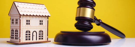 House for auction with gavel