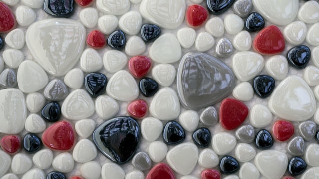textured pebble mosaic tiles