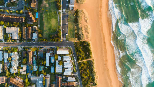 Aerial Views of Mona Vale Beach, Sydney, Australia