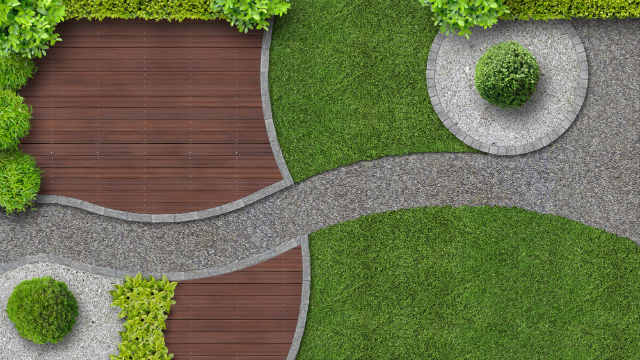 Pavers used as garden edging in a modern garden setting. Image: Wilm Ihlenfeld (Shutterstock)