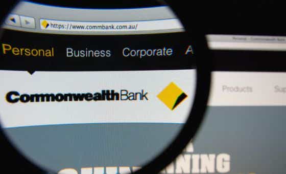 Commbank website with Commonwealth Bank logo