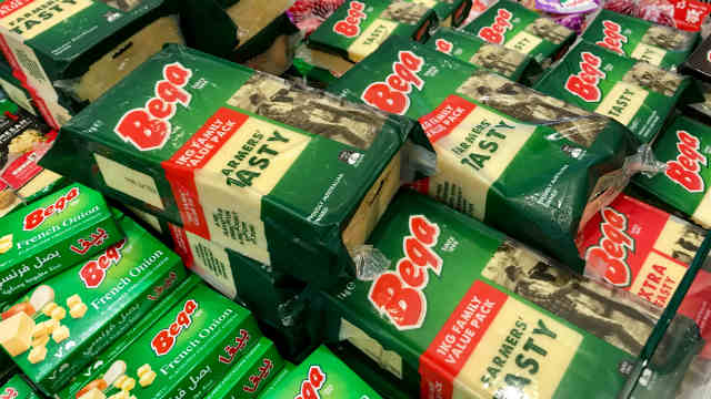 A photograph of Bega Cheese blocks in a supermarket. Image: Yati Yahaya (Shutterstock) | Canstar