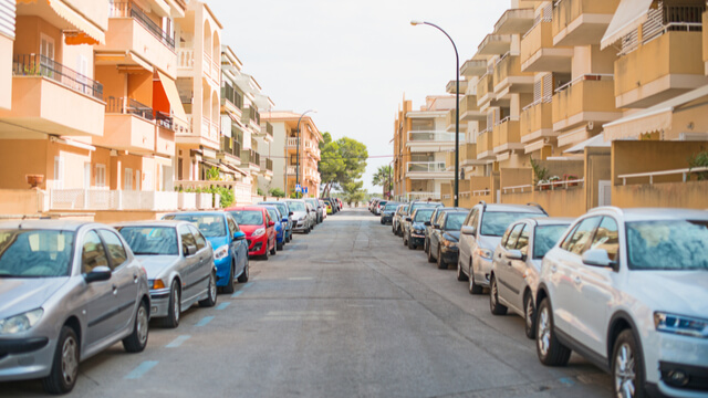 cars parked on street
