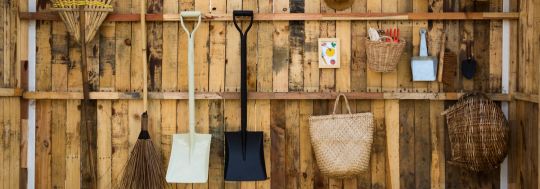 Wall of a garden shed
