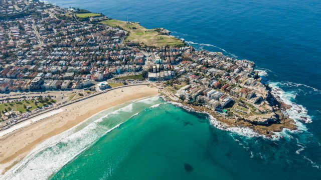 Aerial view over Bondi 
