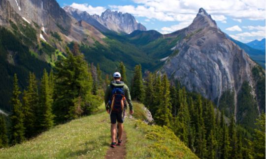 Man going for a hike