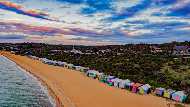 Beach boxes in the Mornington Peninsula