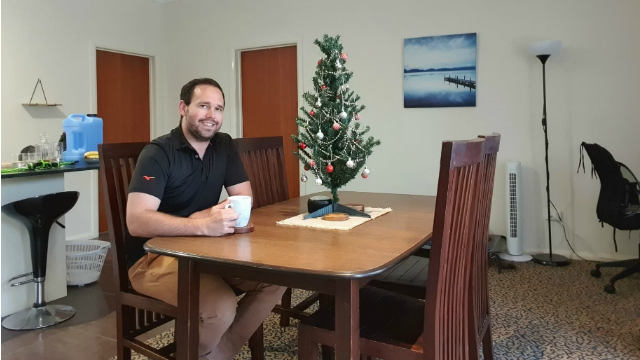 Codey at dining room table