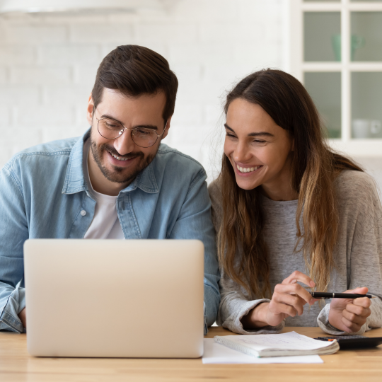 Young couple on computer