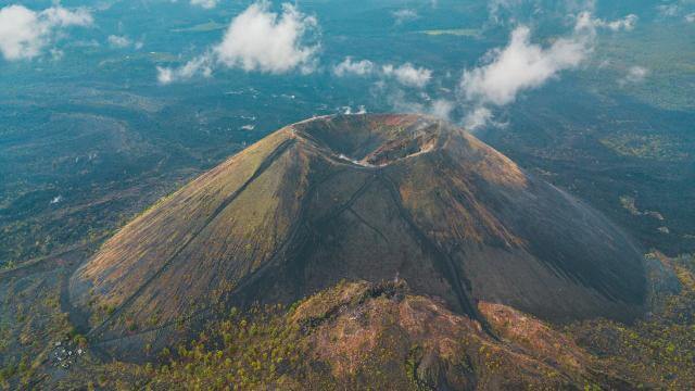 An aerial view of Mexico's Paricutin Volcano