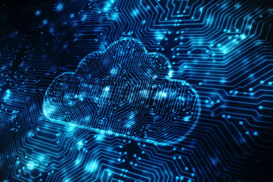 Black and blue image of a cloud shape