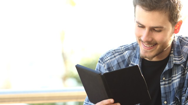Man reading ebook