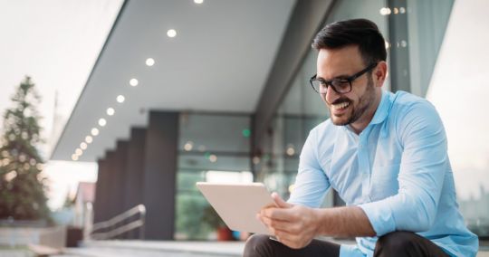 Man on tablet