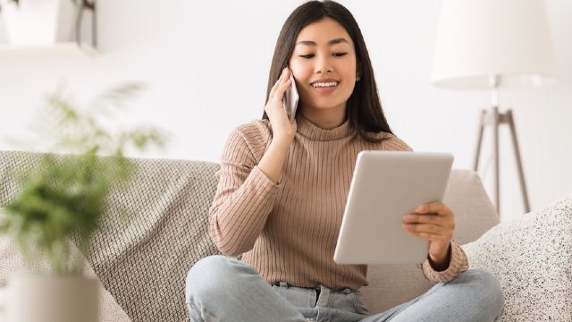 Woman on ipad