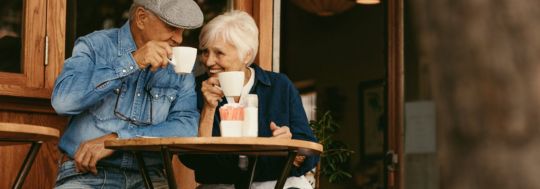 Older Couple Coffee