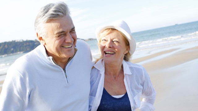 Older couple on beach