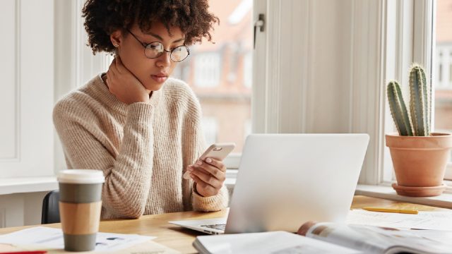 Woman with paperwork