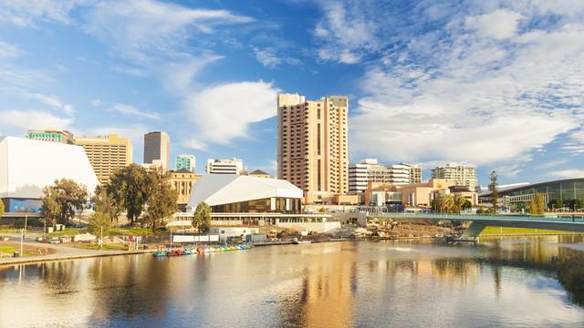 Downtown area of Adelaide city