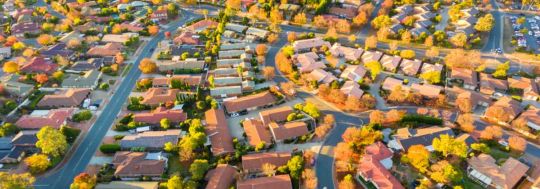 Aerial view houses