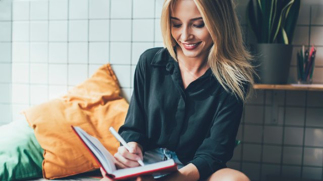 Woman making list