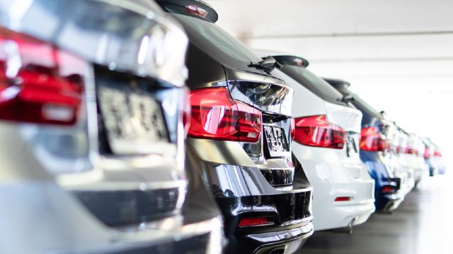 New cars lined up