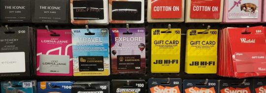 A collection of gift cards
