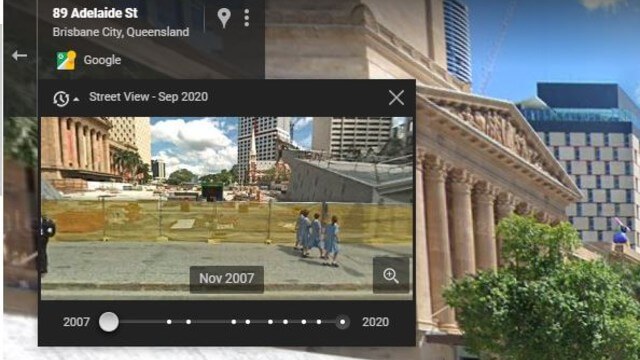 Street View time warp of King George Square Brisbane