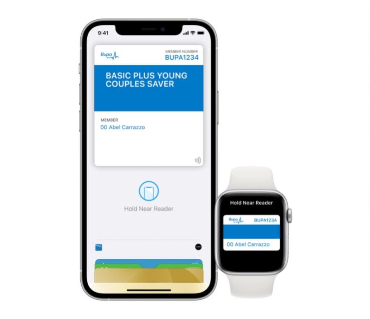 Bupa health card to digital wallet