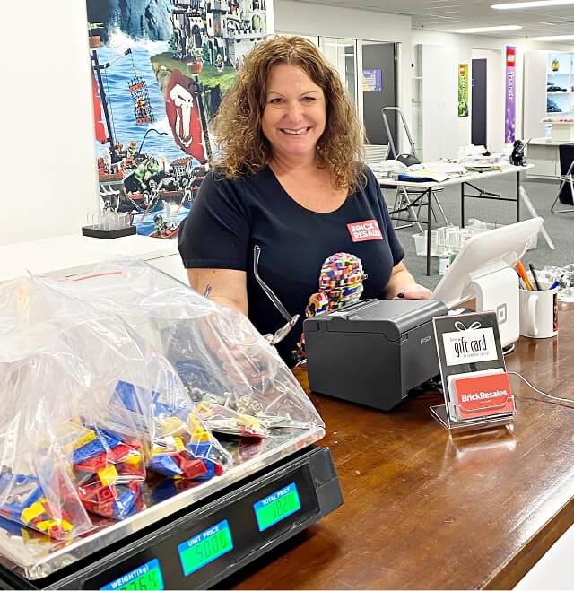 Judy Friedman, BrickResales’ founder, among her brick collection at the Brisbane shop