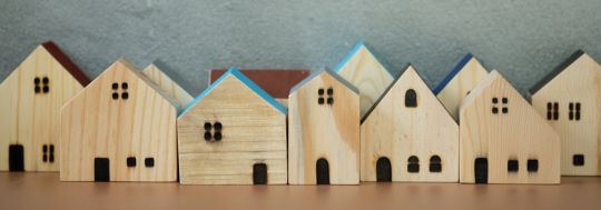 Row of wooden houses