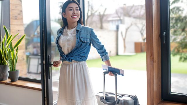 Woman with suitcase