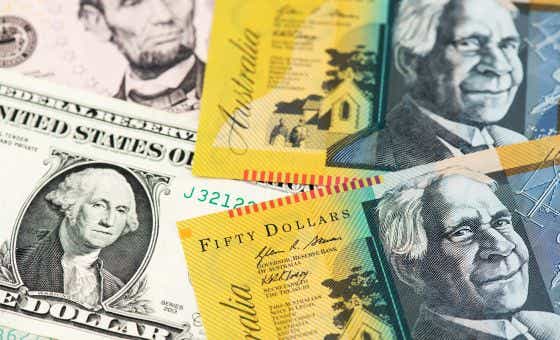 Us,Dollar,And,Australian,Dollar,Currency,Banknotes,Close,Up,Image.