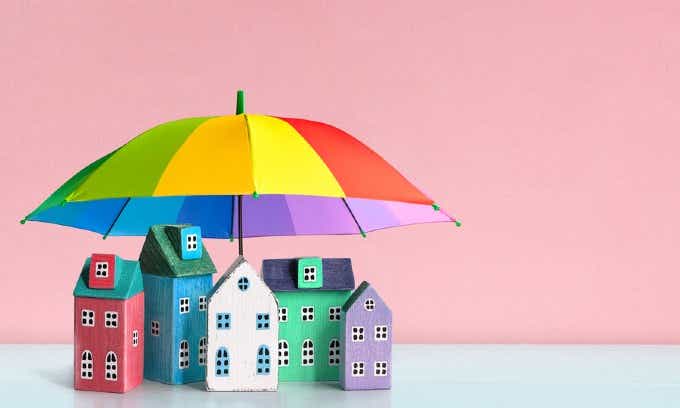 Houses with umbrella
